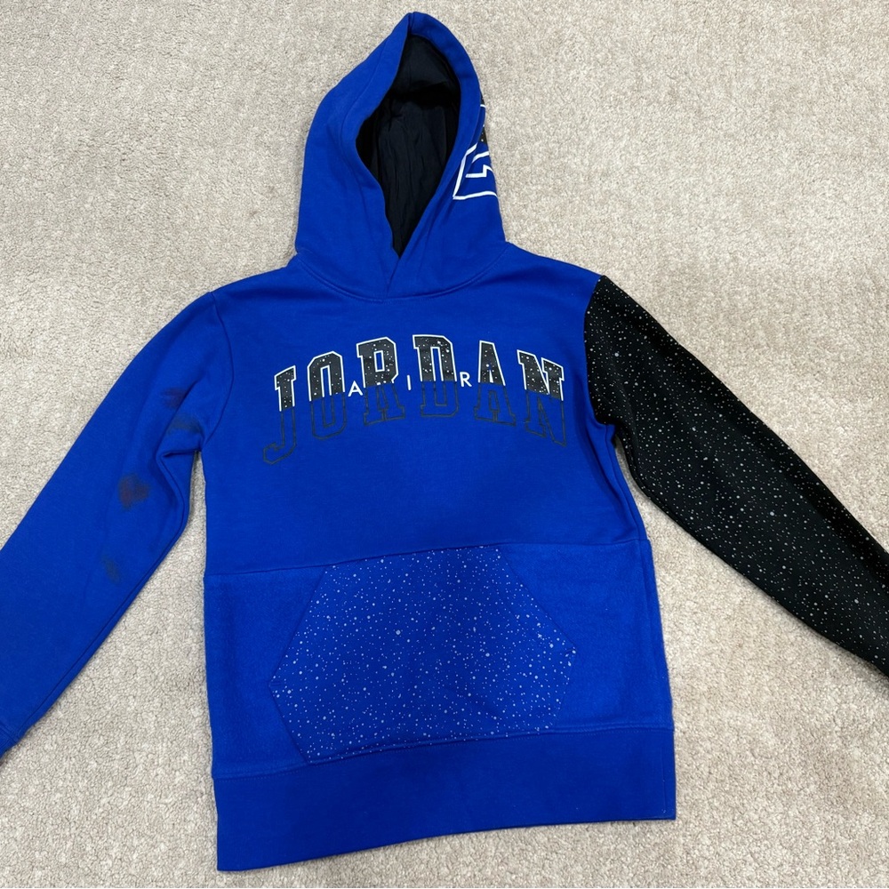 Jordan Royal Blue Hoodie with Black Sleeve